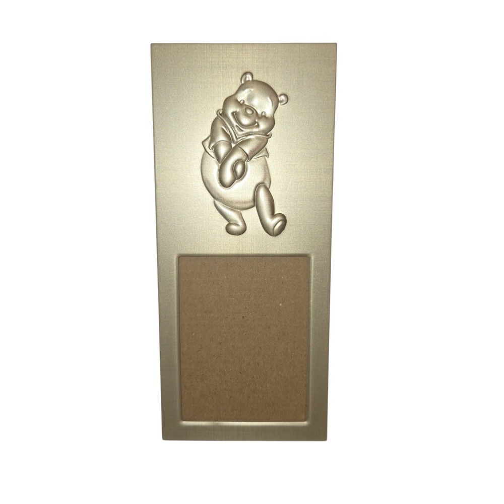 Disney Intercraft Winnie the Pooh 2.5"X3.5" Photo Frame Gold Embossed Metal